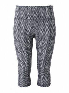 🍋 2/50 Lululemon Wunder Under Crop Grey White Arrow Jacquard Leggings Size 10